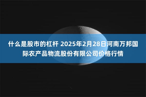 什么是股市的杠杆 2025年2月28日河南万邦国际农产品物流股份有限公司价格行情